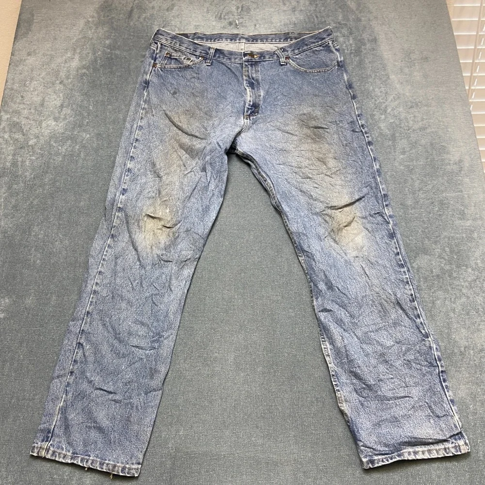 Wrangler Premium Quality Jeans Men 40x32 Blue Denim Cotton Stretch Relaxed Fit
